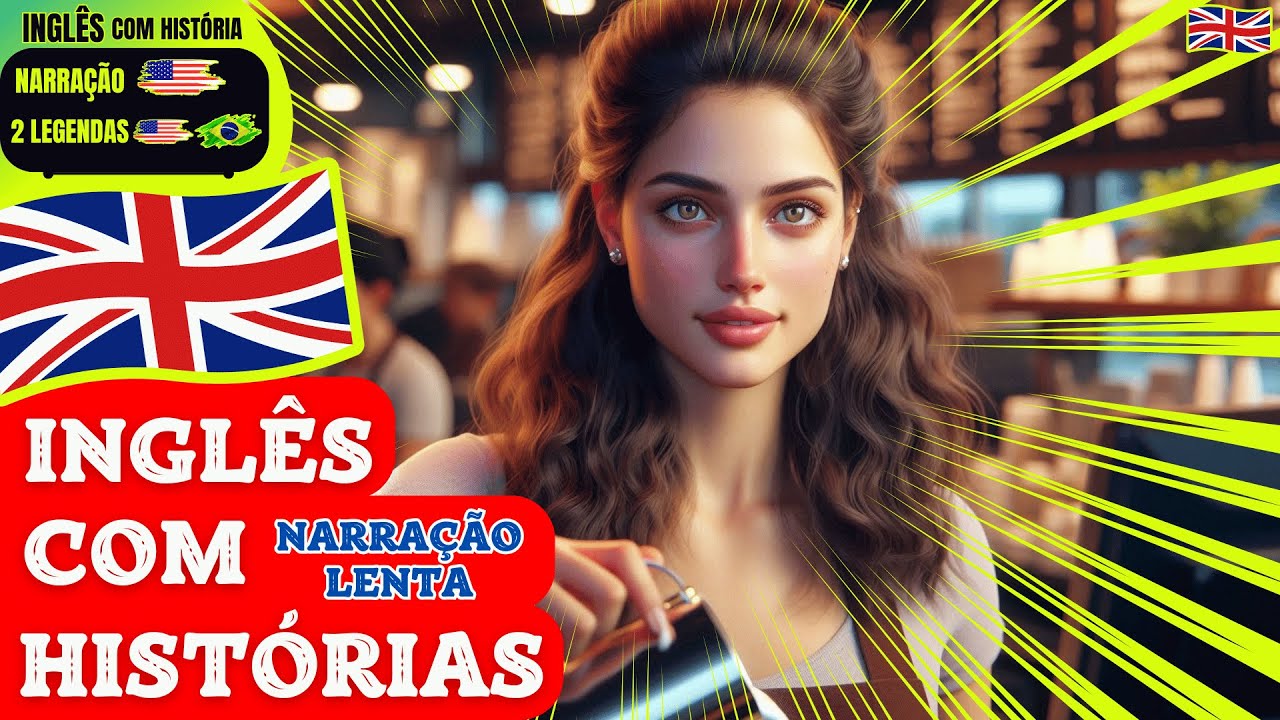 Inglês com História Narração Lenta 🗽 Primeiro Dia de Trabalho de Júlia na Florida - Duas Legendas