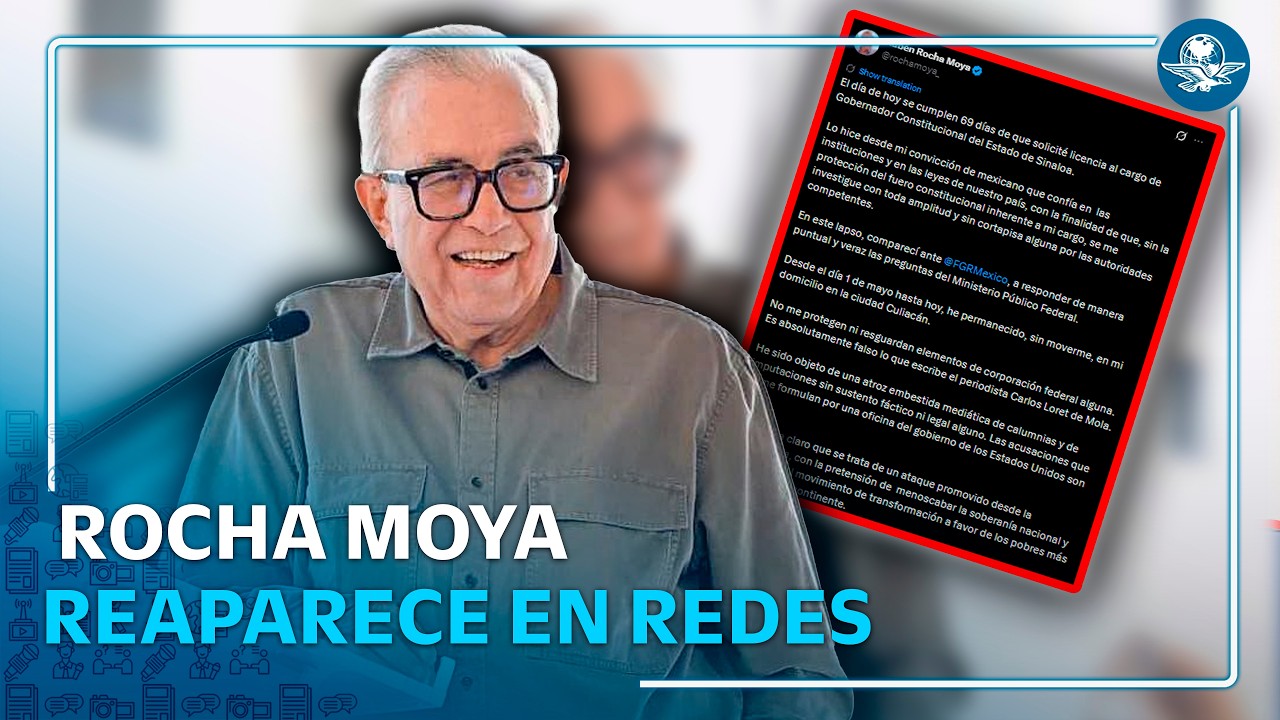 Rubén Rocha Moya reaparece tras 69 días de licencia; asegura que se encuentra en su domicilio