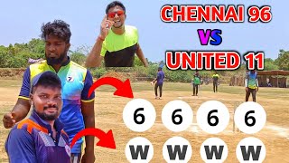 Cricket | Chennai 96 vs United 11 | 40k Tournament | 6 6 6 6 - 6 BALLS #cricket #vikram #ipl #aju