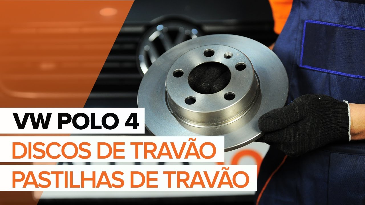 Como mudar pastilhas de travão da parte traseira em VW Polo 9N - guia de substituição