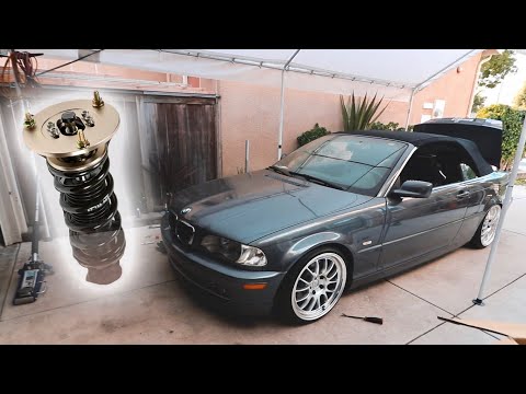 I SLAMMED My Dad's E46 + NEW WHEELS!!