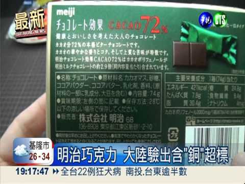 明治巧克力 大陸驗出含"銅"超標