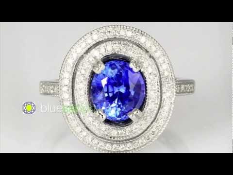 Blue Sapphire and Diamond Ring SLJR178