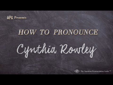 How to Pronounce Cynthia Rowley (Real Life Examples!)