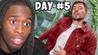 Kai Cenat Reacts to MrBeast Surviving 7 Days In Abandoned City