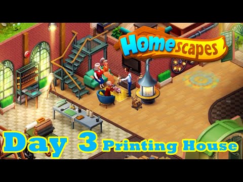 Homescapes Movie New Area Day 3 Story HD | Printing House Business Restoration | IOS | Android