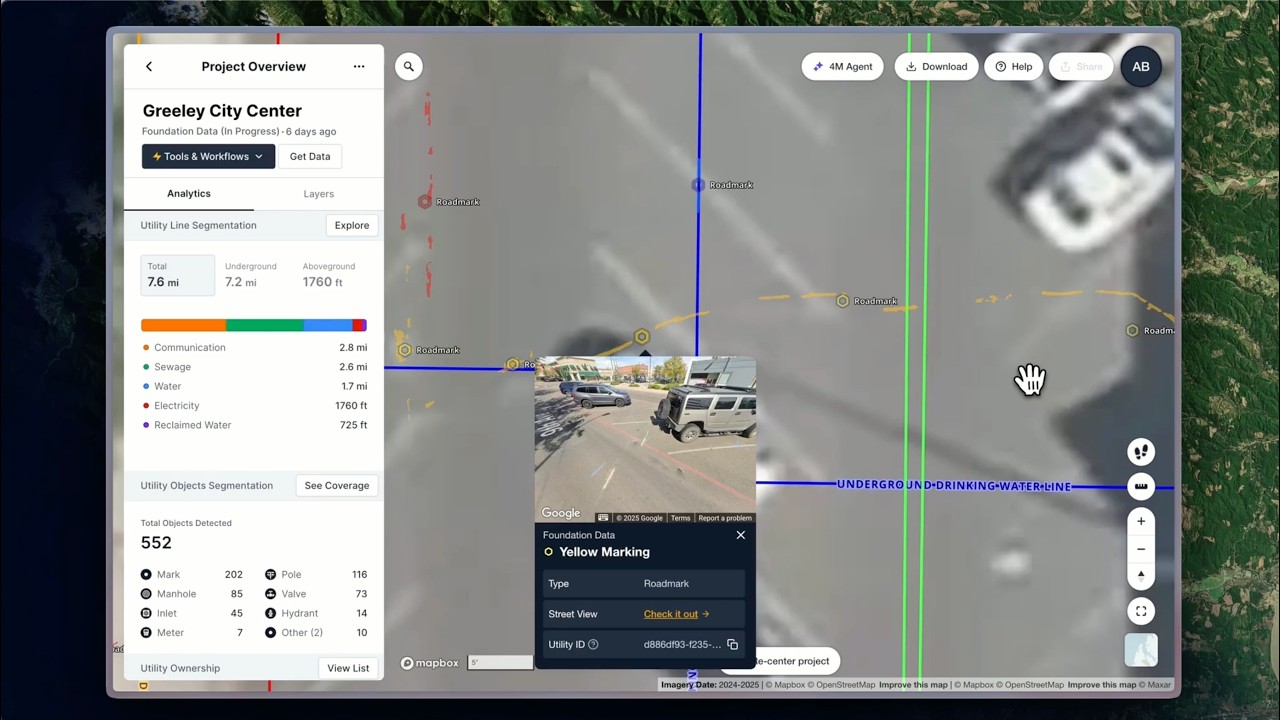 AI Road Mark Detection for Utility Mapping & Infrastructure