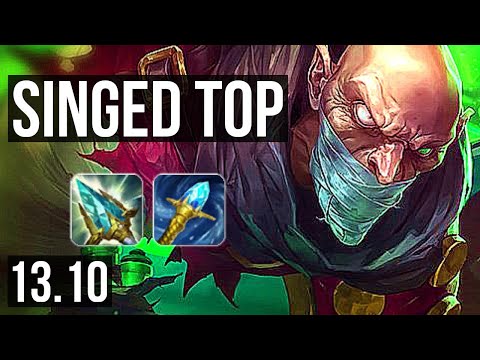SINGED vs MALPHITE (TOP) | 7/0/6, 1400+ games, 1.3M mastery, Godlike | KR Master | 13.10