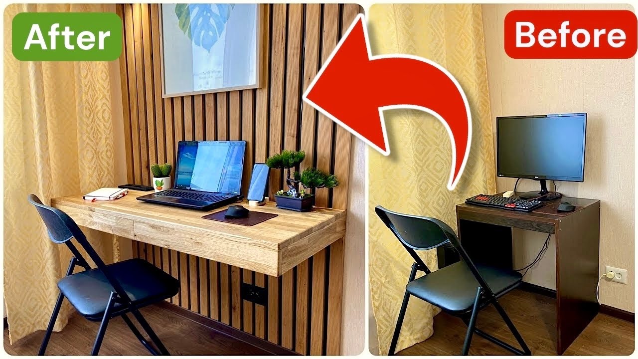 Как крепить РЕЙКИ на стену? Сделал парящий компьютерный стол!