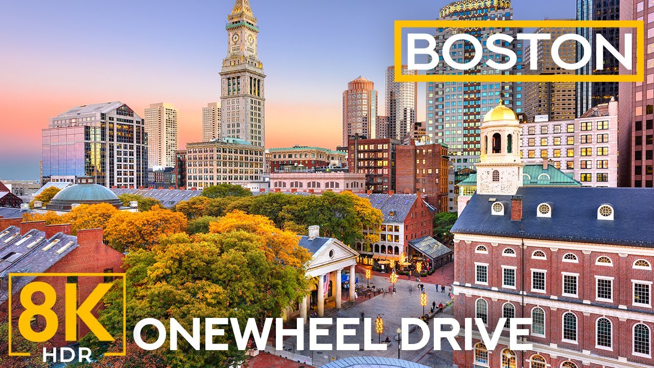 Exploring Boston 8K HDR | OneWheel Street Ride with Real City Sounds