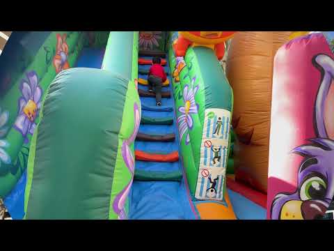 kanav is enjoying  jumping on the trampoline