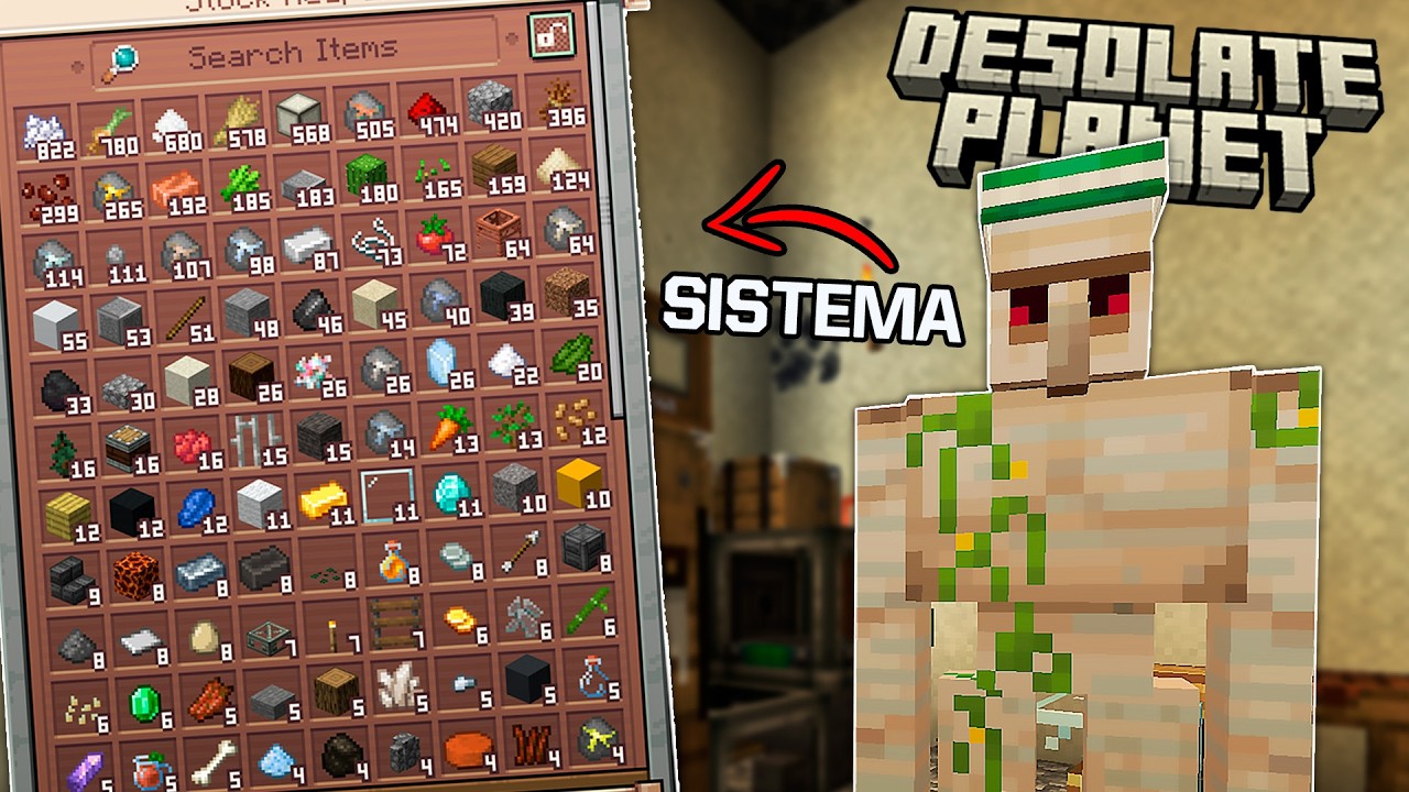 TRANSFORMEI um IRON GOLEM em um SISTEMA DE ITENS!!! - Minecraft Desolated Planet E06 (1.20)