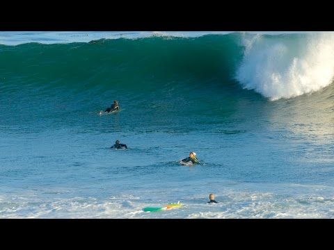 Surfers Fail to Get Past Big Waves while Surfing Santa Cruz, California 4k Video