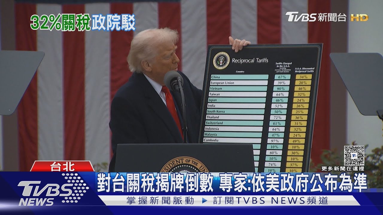 網傳律所「各國關稅表」台灣32%?政院駁、恐因排版誤導