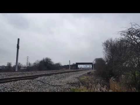 68023 + 68025 through Marshfield foot crossing on a staff special to Cardiff Central 11th Feb 2017