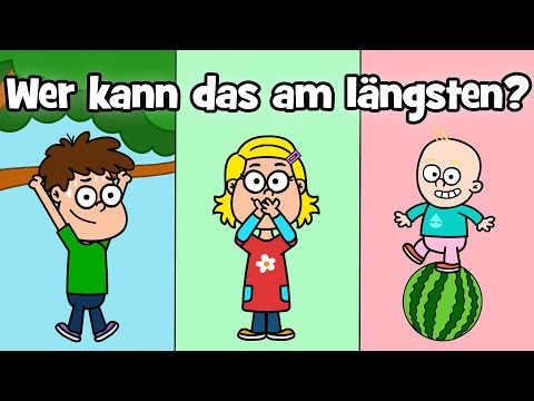 ♪ ♪ Kinderlied Mitmachlied - Wer kann das am längsten? - Hurra Kinderlieder
