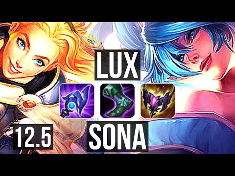 LUX vs SONA (MID) (DEFEAT) | 7/0/5, 1.1M mastery, Godlike, 300+ games | BR Challenger | 12.5