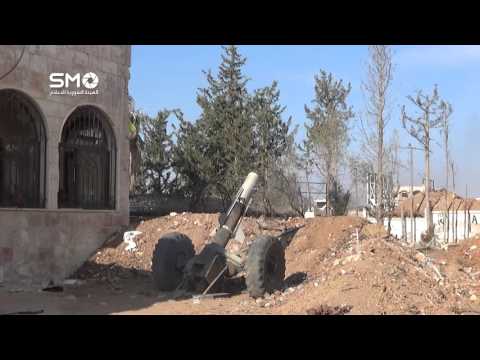 تجهيز مدفع جهنم واستهداف تجمعات قوات النظام في حي المنشية في درعا