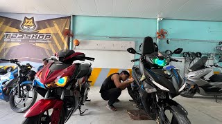 Lên Bi Led Winner X Exciter 150 cho đôi bạn thân rủ nhau đi làm xe tại T23Shop Cần Thơ