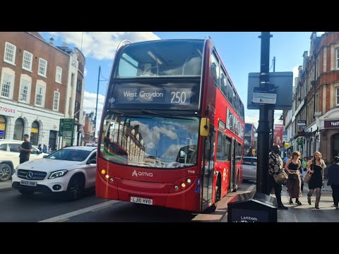 Journey on Arriva London Bus Route 250: New Park Road - Brixton. Enviro400 Euro5 (T118)(LJ10HVO)