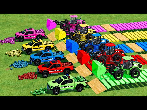 TRANSPORTING MINI SOCCER BALLS WITH TOYOTA CARS & JCB LOADERS - Farming Simulator 22