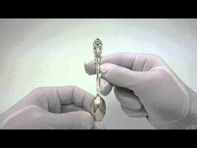 Кофейная серебряная ложка 34лт Видеообзор