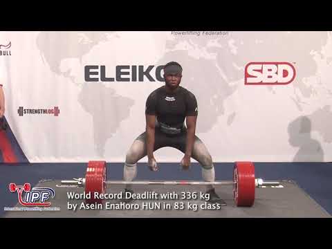 World Record Deadlift with 336 kg by Asein Enahoro HUN in 83 kg class