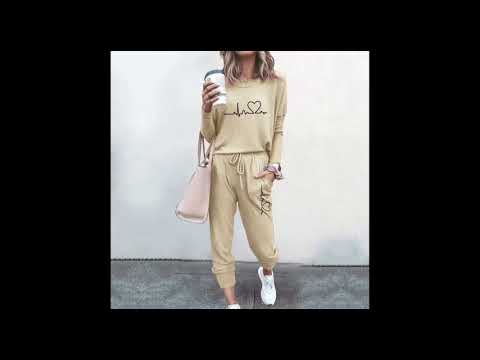 Women Tracksuit 2 Peice Set Pullover Sweatshirt+Jogger Sports Suit Sportswear Female Casual