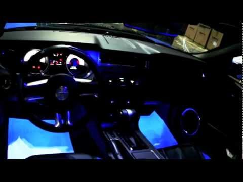 Grabber Blue Ford Mustang with ORACLE Blue LED Lights Installed