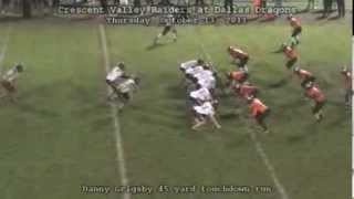 preview picture of video 'Crescent Valley Raiders at Dallas Dragons Football 2011'