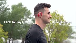 Hot dual listening sport headphone wireless open ear BT bone conduction headphone youtube video