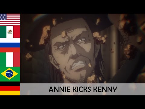"ANNIE KICKS KENNY" in 7 languages ● Attack On Titan 4