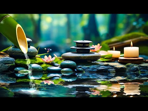 Sleep Soundly with Gentle Piano & Serene Water Fountain 🎶 elaxing Music for Mind and Body Healing