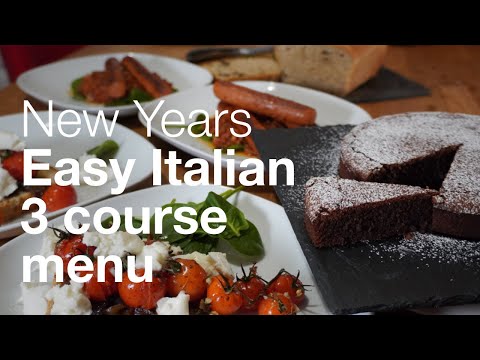Menu Italiano de Ano Novo: Pão de Azeitona de Espelta, Salsichas + Ensopado de Lentilhas e Torta Caprese