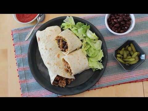 Burritos de carne picada y frijoles