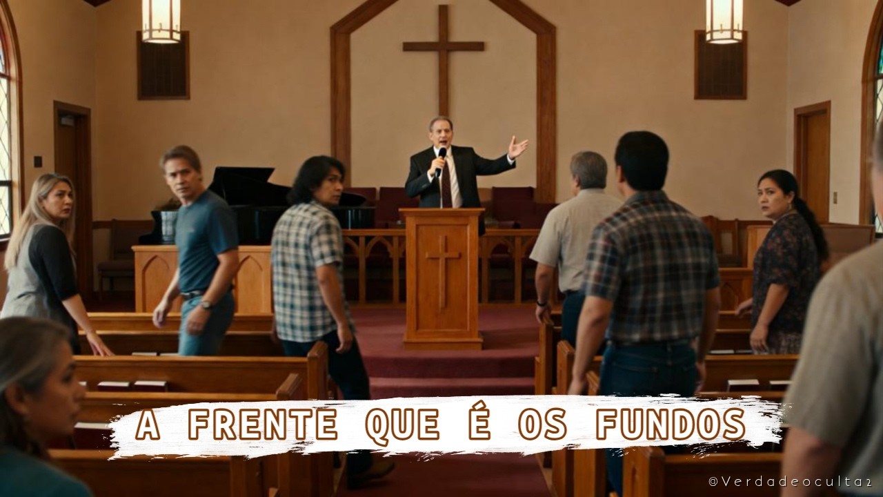 Pastor chama os fiéis pra virem à frente que é os fundo