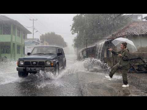 Heavy Rain In Indonesian, Walking In The Rain, Insomnia disappears instantly 🥱😴😴🌧️😴😴😴