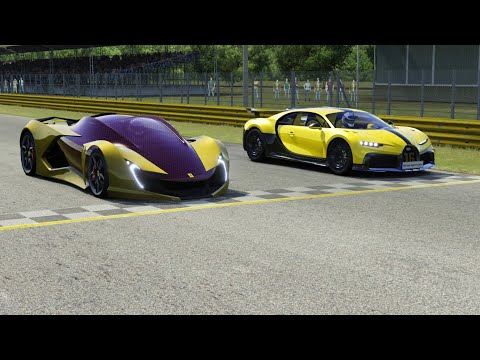 Ferrari Impronta Concept vs Bugatti Chiron Pur Sport at Monza Full Course