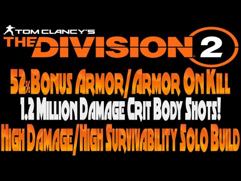 The Division 2-- Bonus Armor/Armor On Kill Damage Crit Build!