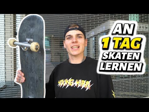 An 1 Tag SKATEBOARD Fahren LERNEN 🛹