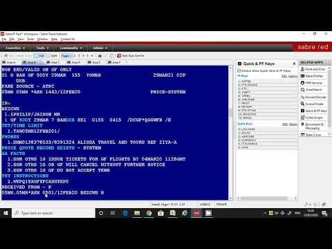 Sabre Training- Issue Tickets from Future Ticketing Instruction(FP)Line