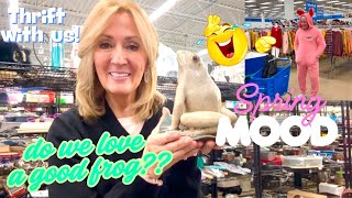 Spring FEVER in Goodwill ~ 50% OFF EVERYTHING!! It's FRIENDS & FAMILY DAY ~ trying on Bunny Suits!!