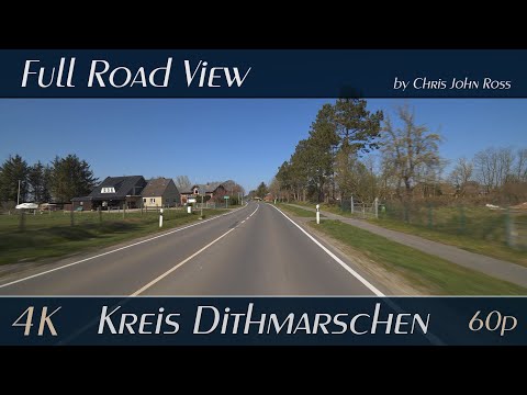 Stelle-Wittenwurth / Rehm-Flehde-Bargen, Kreis Dithmarschen, Germany: Bundesstraße 5 - 4K Ultra HD