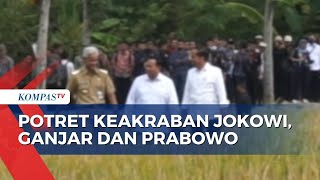 Momen Kompak Jokowi, Prabowo dan Ganjar di Kebumen saat Tinjau Panen Raya!