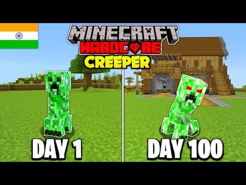 I Survived 100 Days as a Creeper in Minecraft Hardcore (HINDI)