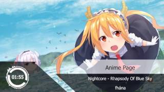 Nightcore - Rhapsody Of Blue Sky『fhána』