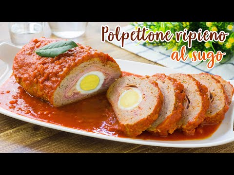 Polpettone Ripieno Al Sugo - Ricetta Secondo Piatto della Domenica - 55Winston55