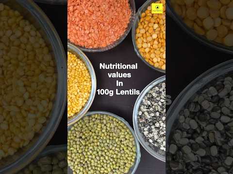 Lentils Unpacked: 100g Nutritional Breakdown #shorts #ytshorts #food #dal #calories #veganfood