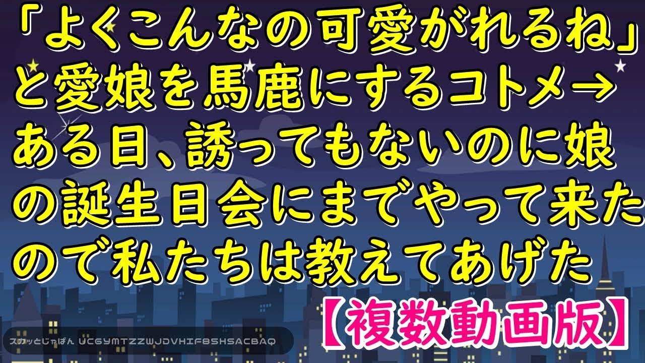「よくこんなの可愛がれるね」と愛娘を馬鹿にするコトメ→ある日、誘ってもないのに娘の誕生日会にまでやって来たので私たちは教えてあげた【スカッとじゃぱん】
