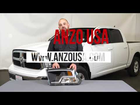 AnzoUSA 2009-2018 Dodge Ram 1500 / 2010-2018 Dodge Ram 2500/3500 Projector Plank Headlight